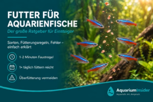 Futter für Aquarienfische – Neonsalmler beim Fressen