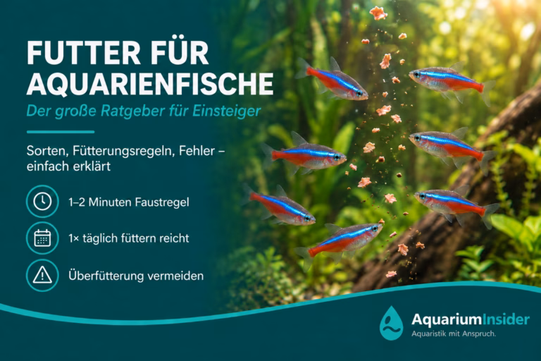 Futter für Aquarienfische – Neonsalmler beim Fressen