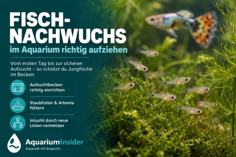 Hilfe, wir bekommen Babys: Fisch-Nachwuchs im Aquarium Fisch-Nachwuchs im Aquarium – Guppy-Jungfische zwischen Wasserpflanzen