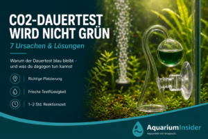CO2 Dauertest wird nicht grün - Drop Checker am Aquarienglas