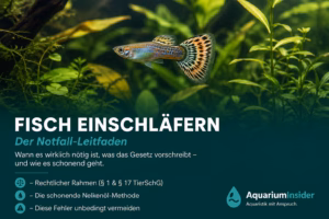 Fisch einschläfern – ruhiges, gedämpft beleuchtetes Süßwasseraquarium mit Guppy