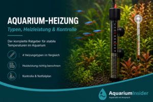 Aquarium Heizung mit Regelheizer und Thermometer in einem bepflanzten Süßwasseraquarium mit Skalaren