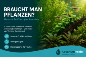 Braucht man Pflanzen im Aquarium – bepflanztes Becken mit Wasserpest, Anubias und Cryptocoryne