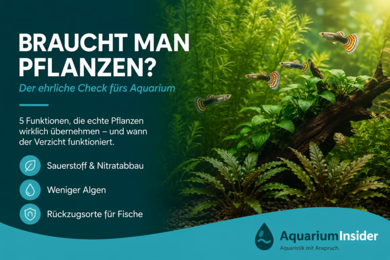 Braucht man Pflanzen im Aquarium wirklich? 5 wichtige Gründe Braucht man Pflanzen im Aquarium – bepflanztes Becken mit Wasserpest, Anubias und Cryptocoryne