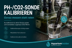 CO2-Sonde kalibrieren mit Pufferlösung im Aquarium-Technikbecken