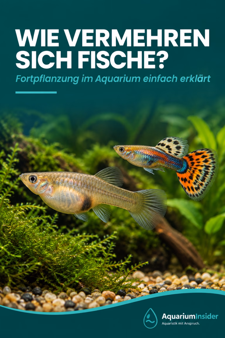 Wie vermehren sich Aquarienfische? 8 erstaunliche Fakten Wie vermehren sich Aquarienfische – trächtiges Guppy-Weibchen und Männchen im Aquarium