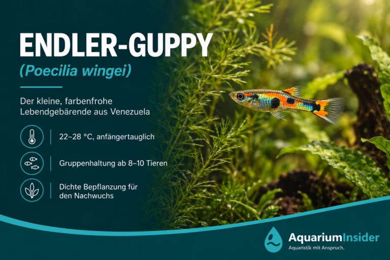 Endler-Guppy (Poecilia wingei) – Haltung, Wasserwerte & Unterschied zum Guppy Endler-Guppy (Poecilia wingei) im dicht bepflanzten Süßwasseraquarium