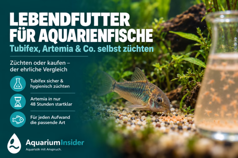 Lebendfutter für Aquarienfische: Züchten oder kaufen? Lebendfutter für Aquarienfische selbst züchten oder kaufen? Tubifex, Artemia, Daphnien & Co. im Praxis-Vergleich – mit Risiken, Anleitungen und ehrlicher Kaufempfehlung. Lebendfutter für Aquarienfische züchten – Panzerwels frisst am Bodengrund
